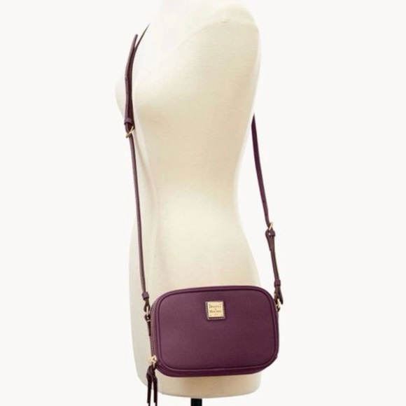 NWT Dooney & Bourke Saffiano Leather Sawyer Crossbody Bag • Plum Wine - Picture 15 of 15